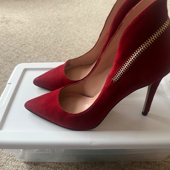 Enzo Angiolini Red suede zipper print - Picture 3 of 9